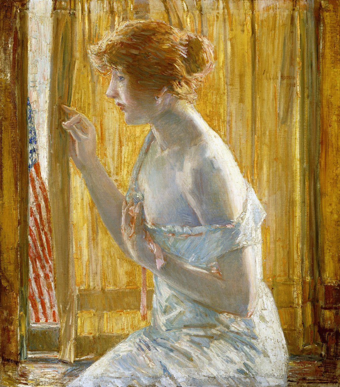 Pojkar som marscherar förbi av Childe Frederick Hassam