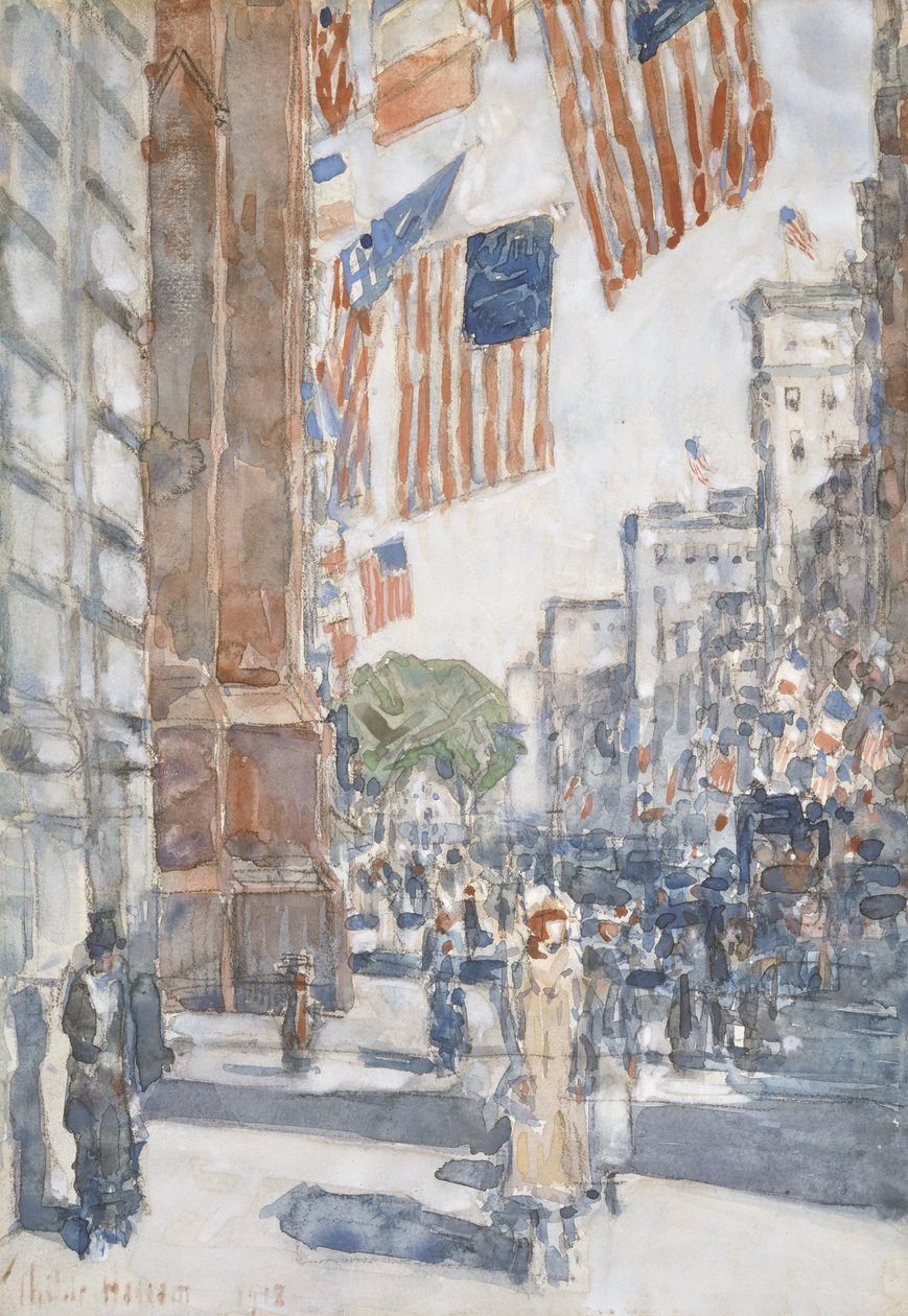 Flaggor, Fifth Avenue av Childe Frederick Hassam