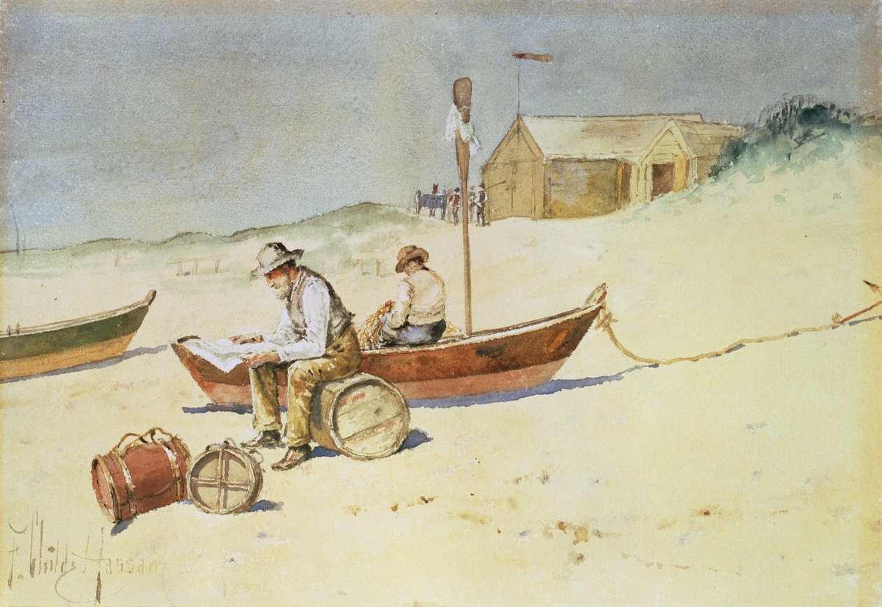Idle Hours (akvarell på papper) av Childe Frederick Hassam