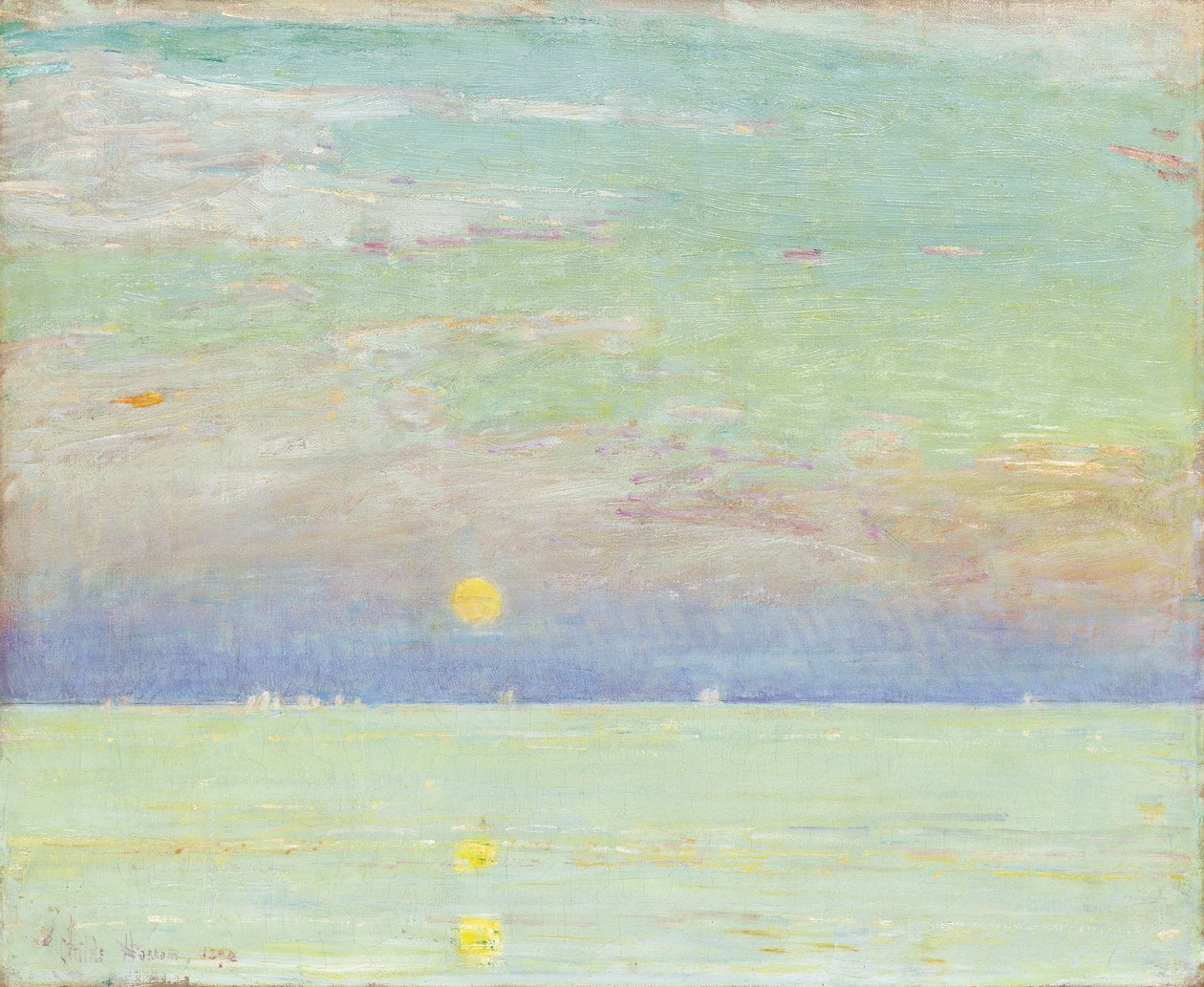 Månuppgång vid solnedgången, Cape Ann av Childe Frederick Hassam