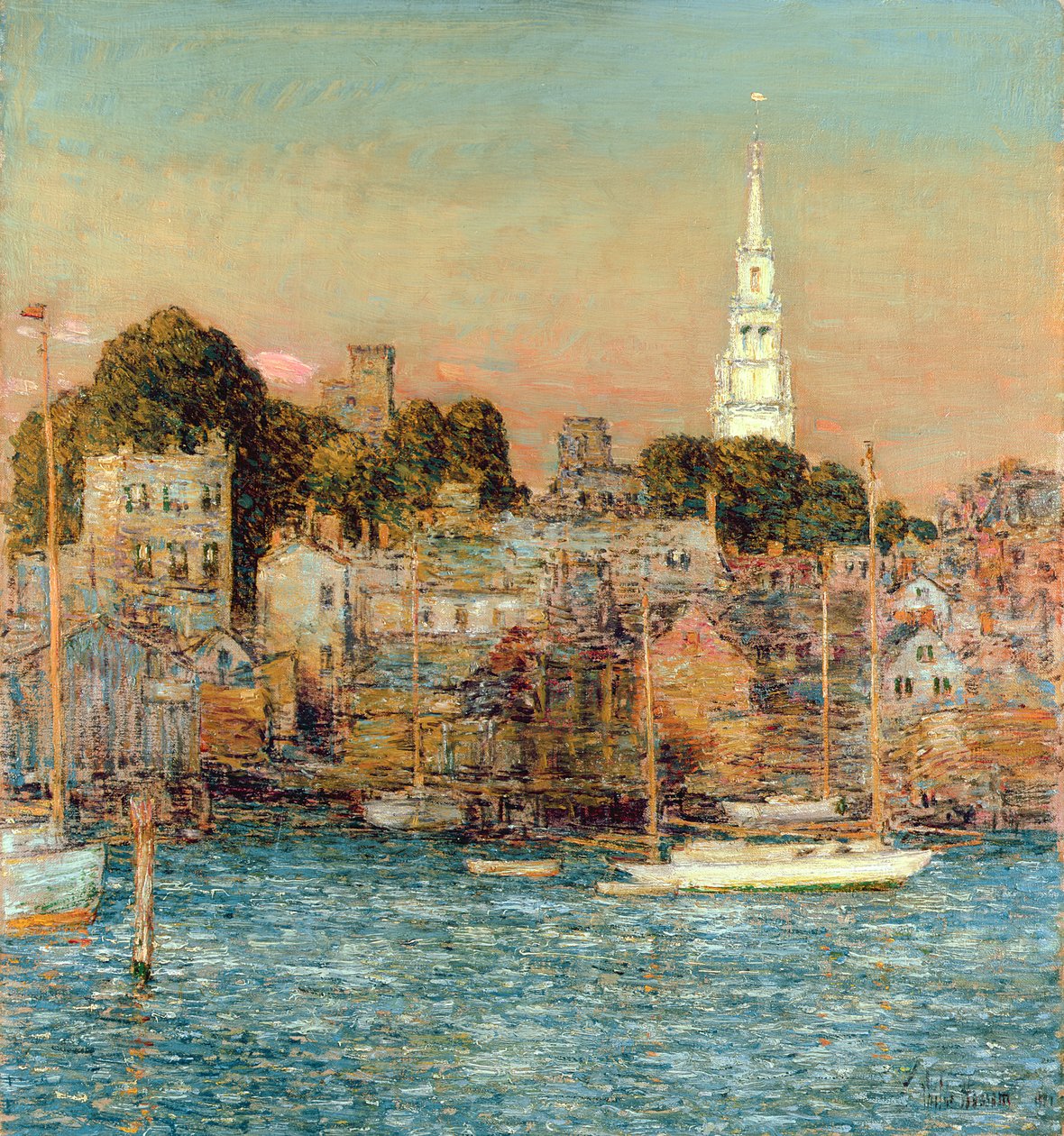Oktober Solnedgång, Newport av Childe Frederick Hassam