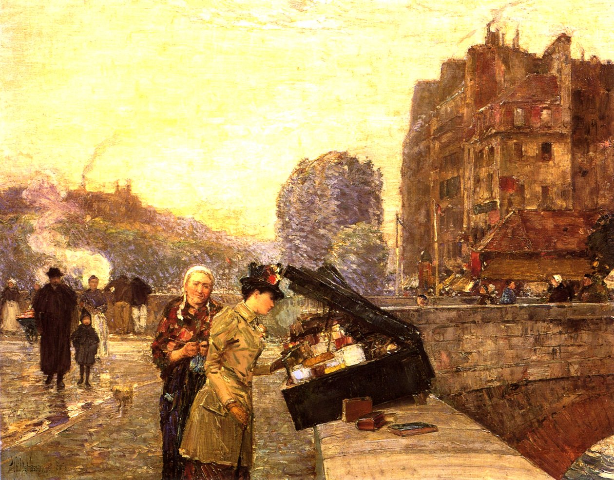 Paris, Quai St Michel, ca 1888 (olja på duk) av Childe Frederick Hassam