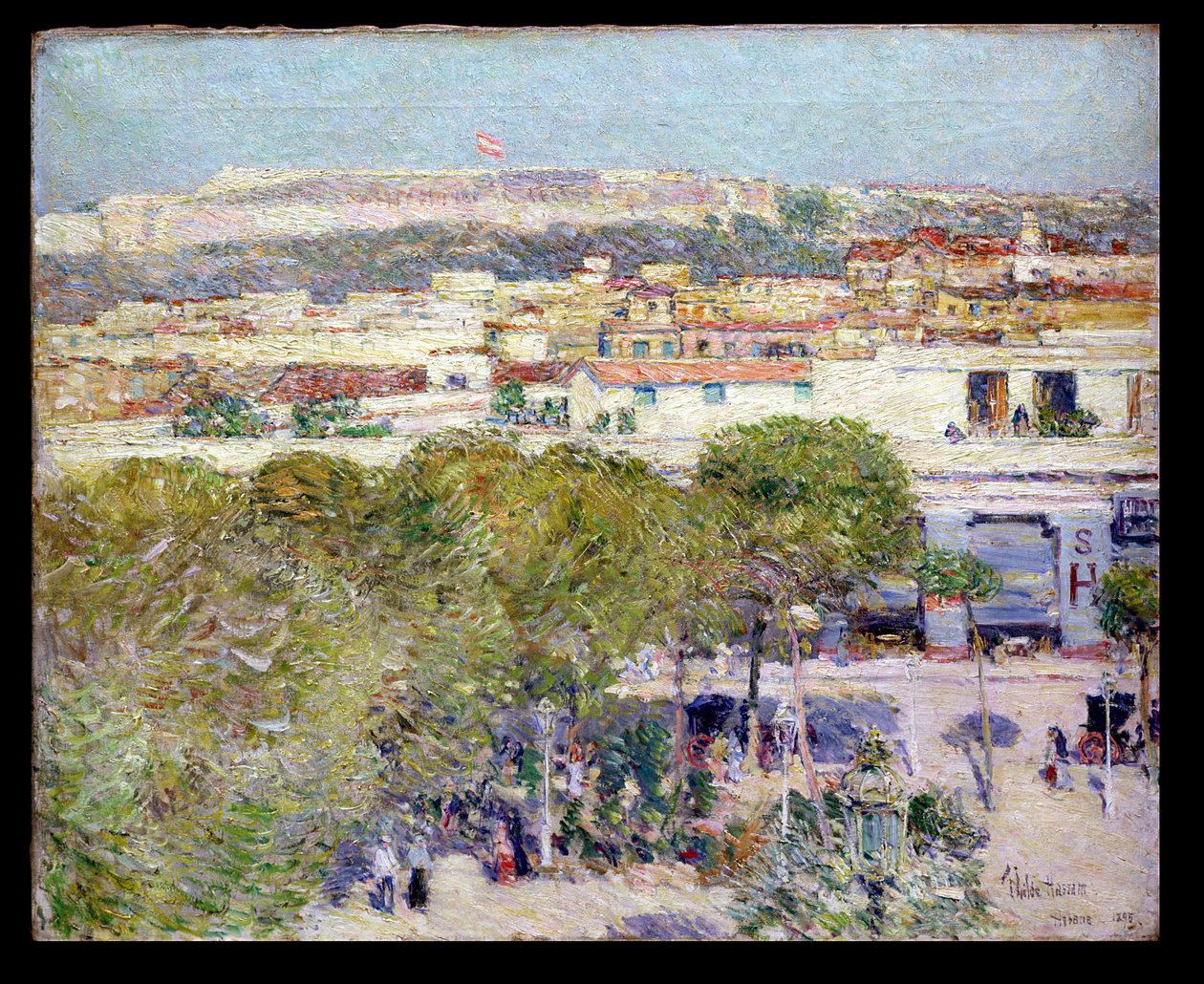 Place Centrale och Fort Cabanas, Havanna av Childe Frederick Hassam