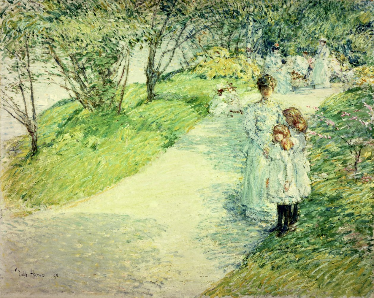 Promenadrar i trädgården av Childe Frederick Hassam