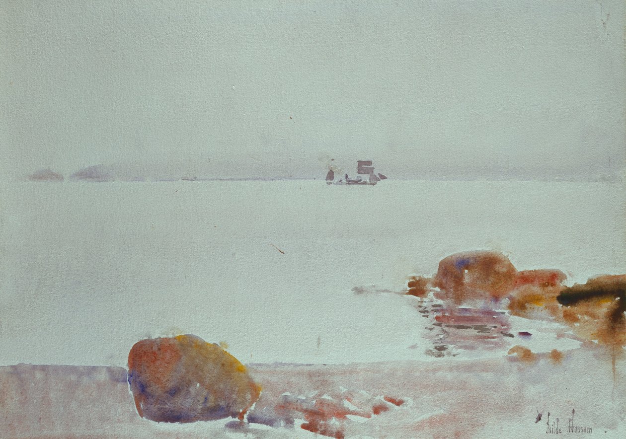 Seascape (akvarell på papper) av Childe Frederick Hassam