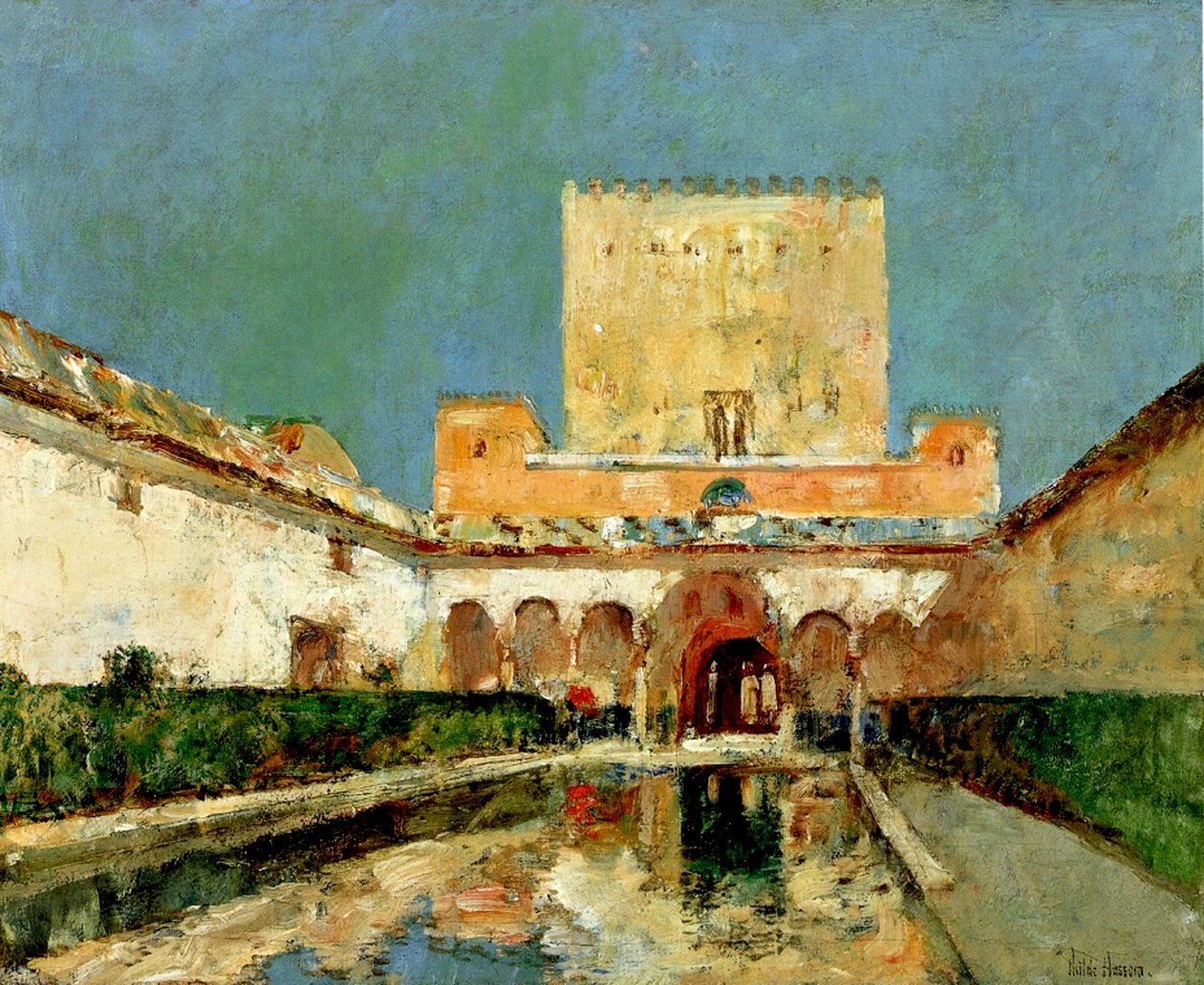 Alhambra, Granada, Spanien, c1883 (olja på duk) av Childe Frederick Hassam