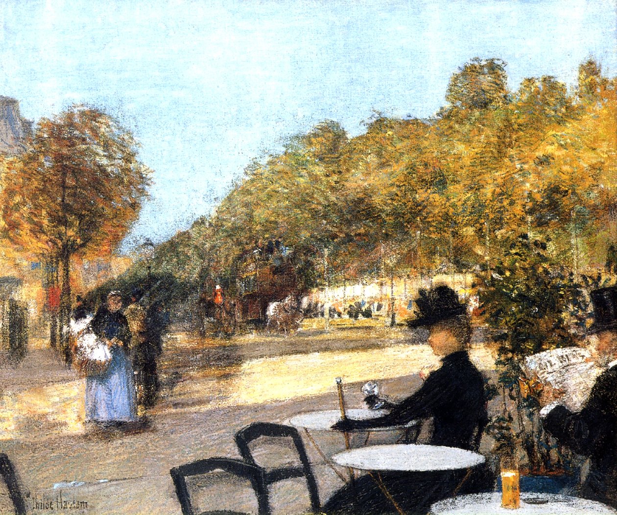Caféterrassen av Childe Frederick Hassam