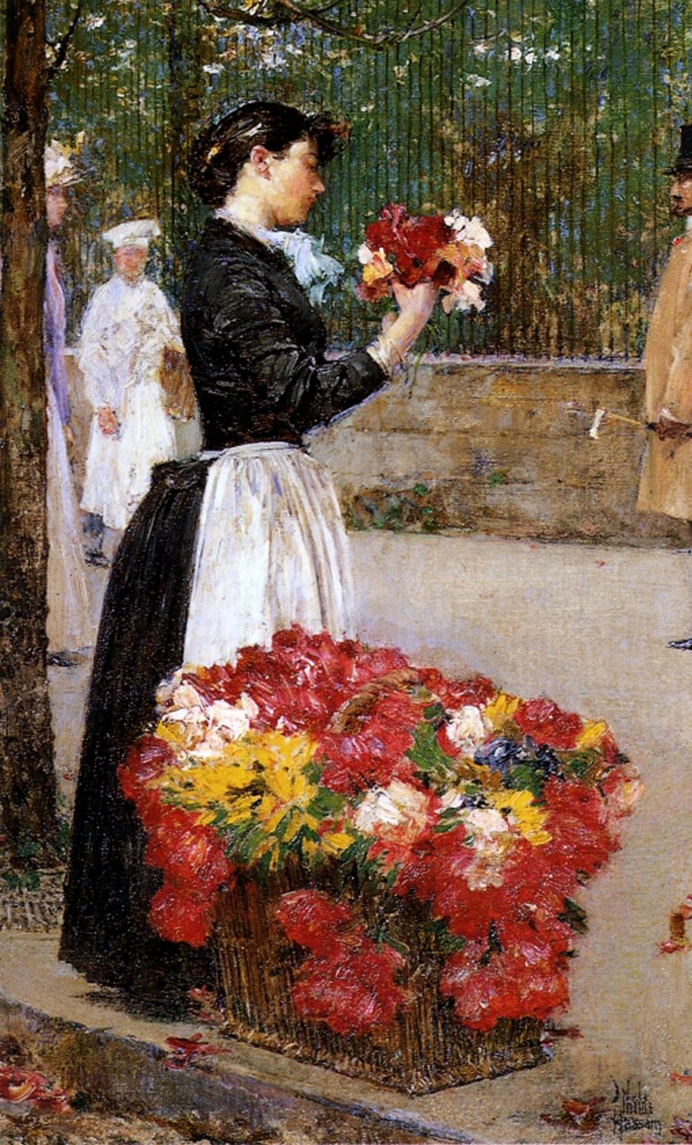 Blomstertjejen av Childe Frederick Hassam