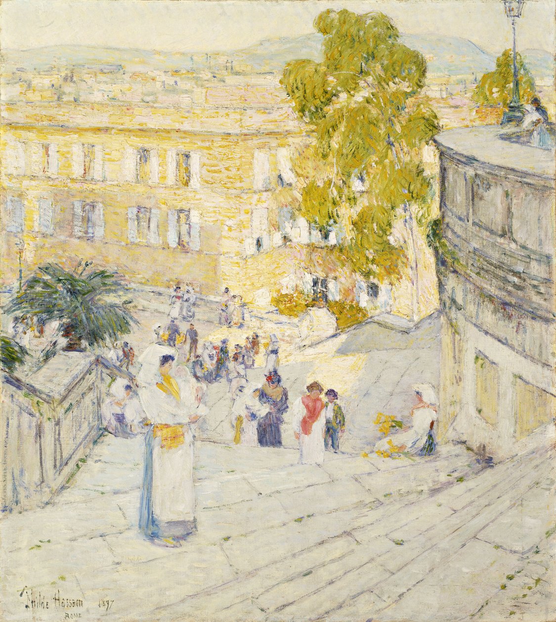 Spanska trappan i Rom av Childe Frederick Hassam
