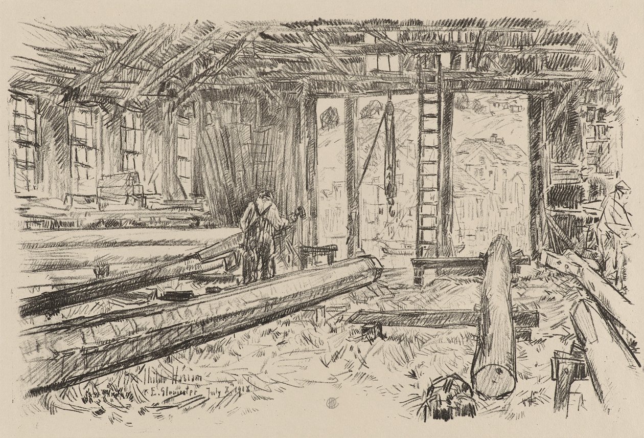 The Spar Shop, Gloucester, 8 juli av Childe Frederick Hassam
