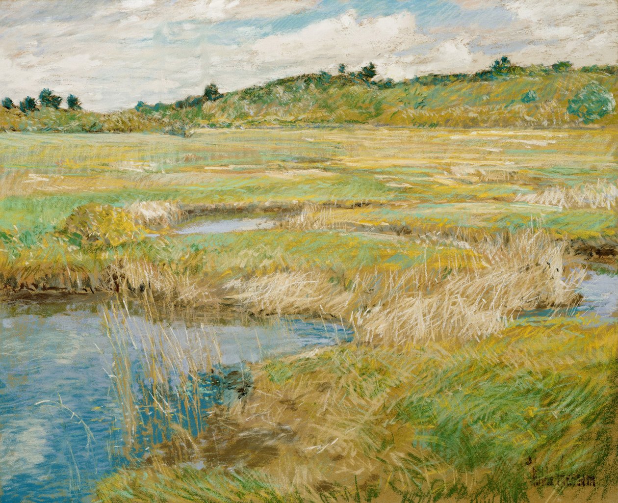 ""prairie a Concord, Massachusetts, Etats Unis"" (The Concord Meadow) Peinture de Childe Hassam (1859-1935) Pastell på duk vers 1890 Dim 45,7x56,2 cm Nelson-Atkins Museum of Art, Kansas City, Missouri av Childe Frederick Hassam