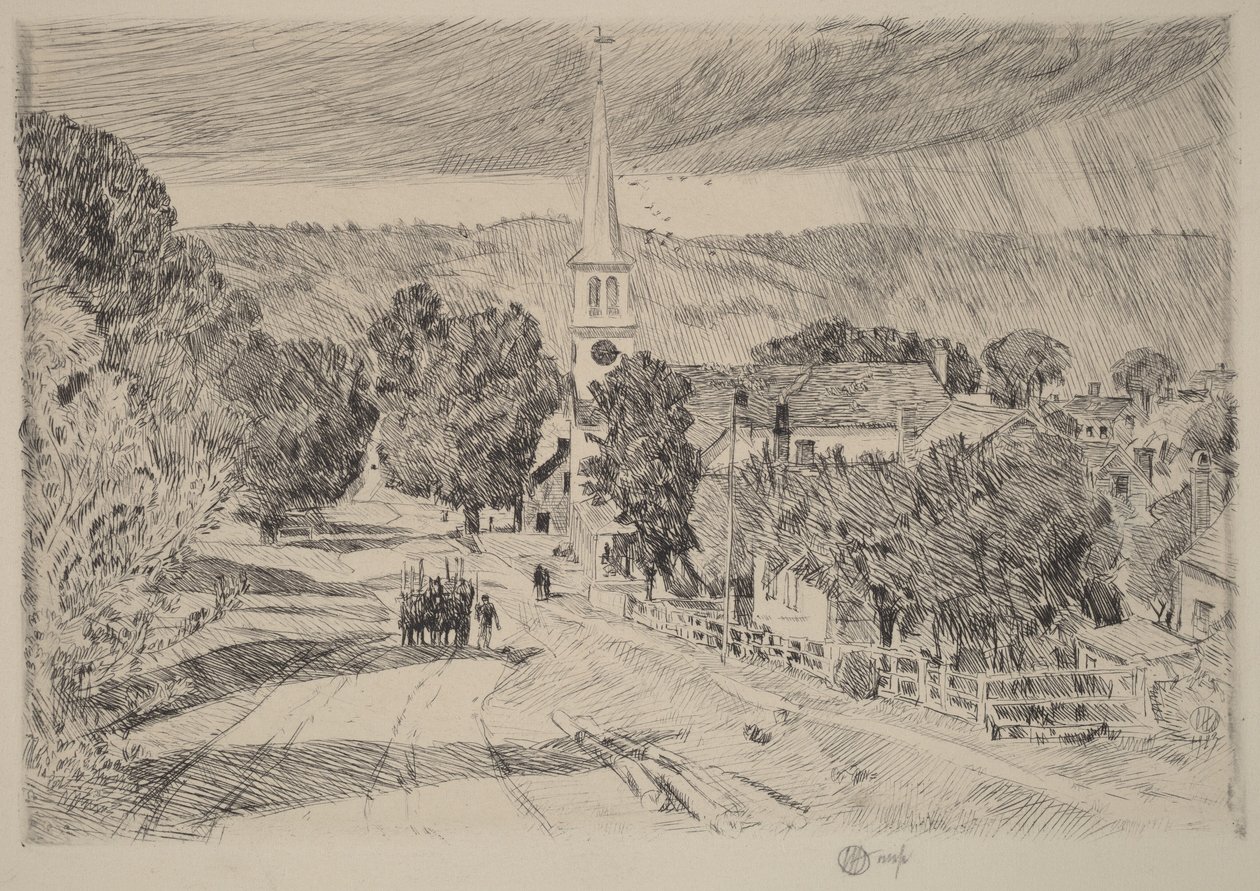 En by i Vermont av Childe Hassam