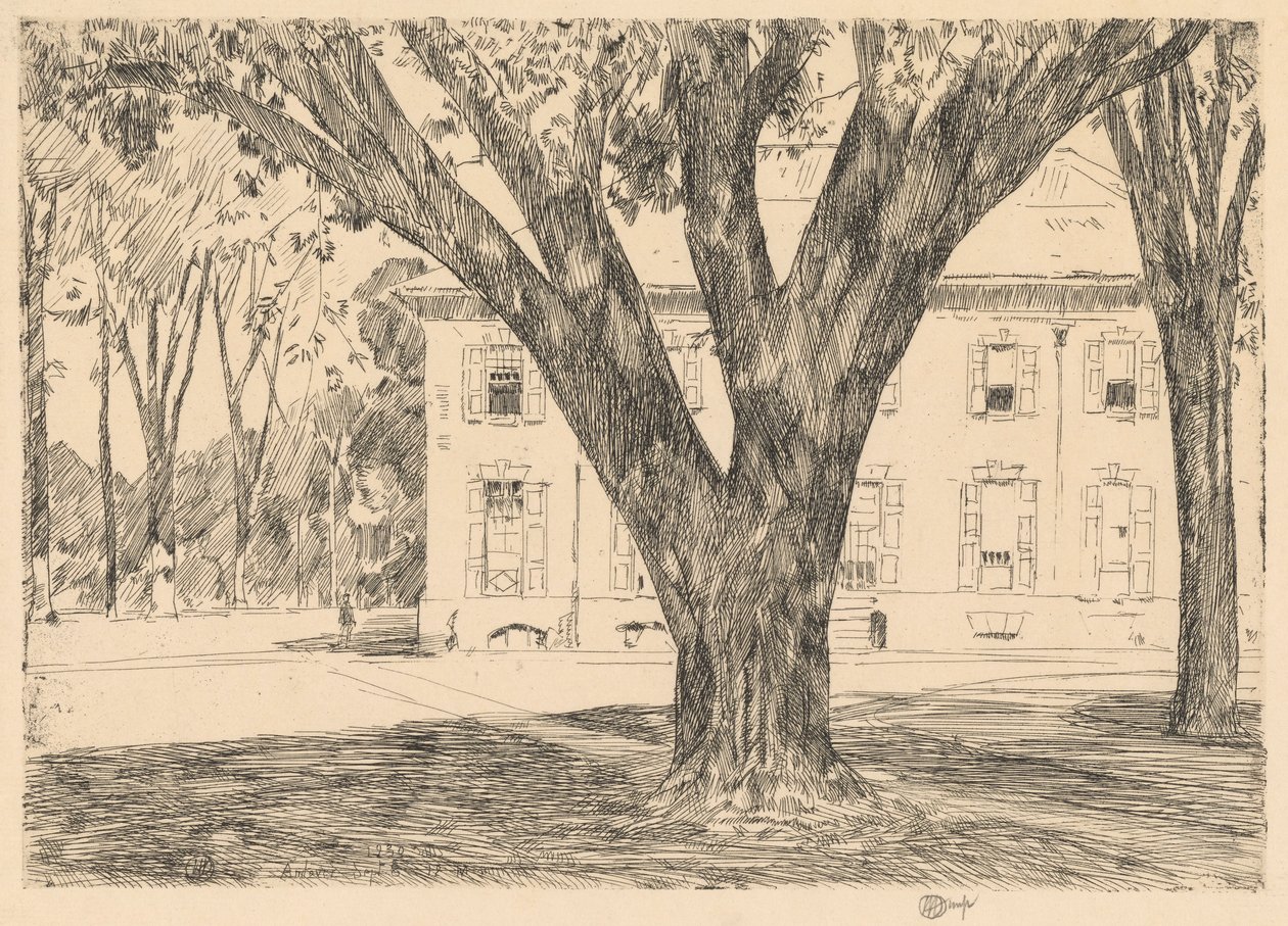 Campus och bibliotek, Andover av Childe Hassam
