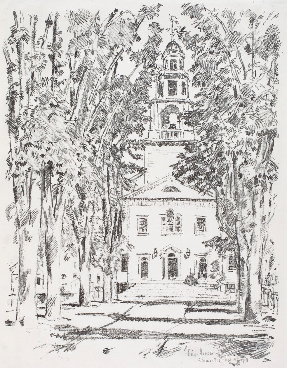 Kolonial kyrka, Gloucester av Childe Hassam