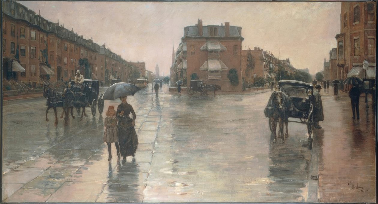 Frederick Childe Hassam (1859–1935). Regnig dag i Boston, 1885. Olja på duk. av Childe Hassam