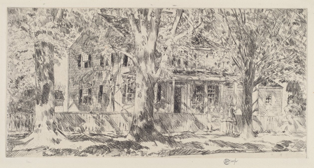 Hus på Main Street, Easthampton av Childe Hassam