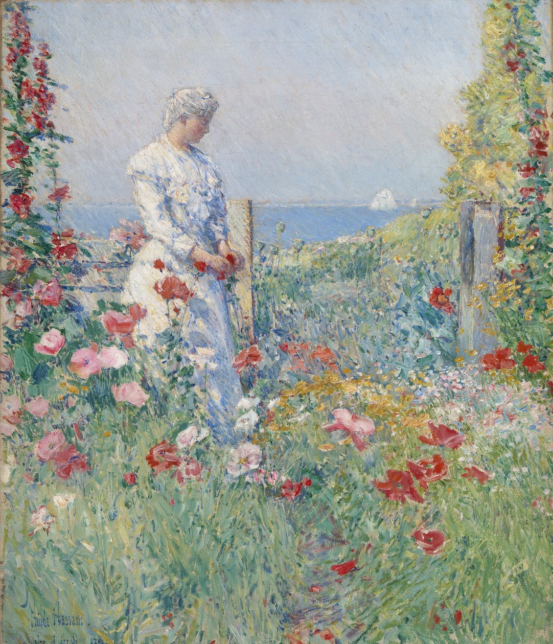 I trädgården (Celia Thaxter i sin trädgård) av Childe Hassam