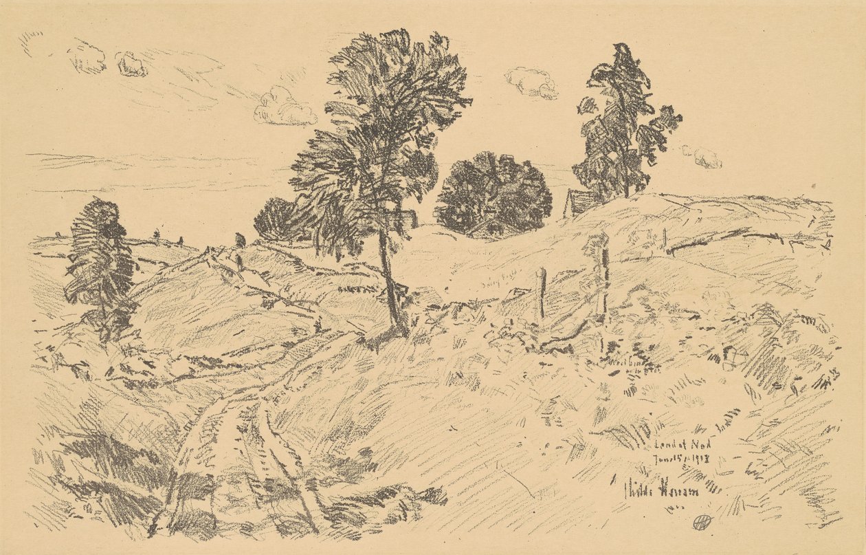 Landskap, Land of Nod av Childe Hassam