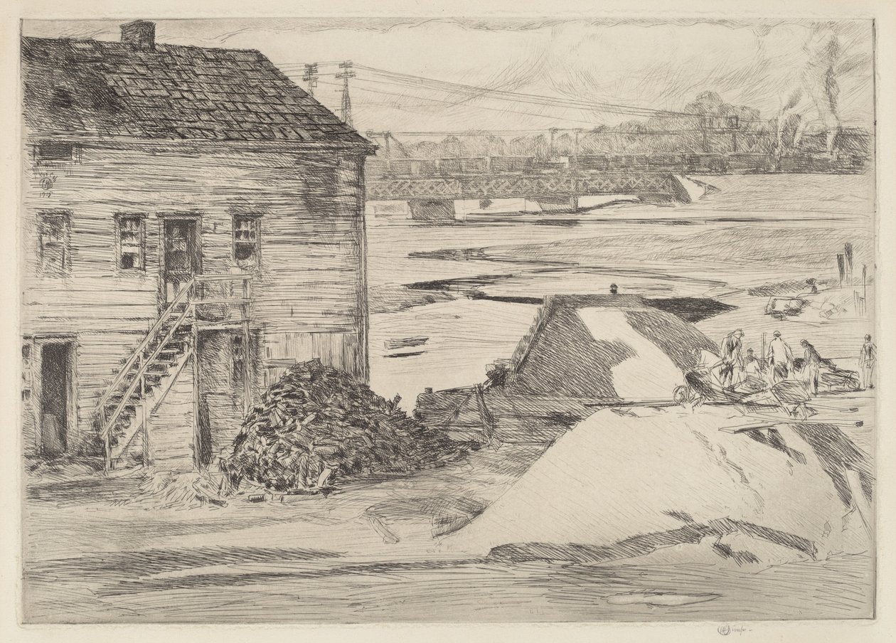 Lågvatten, Cos Cob Bridge av Childe Hassam