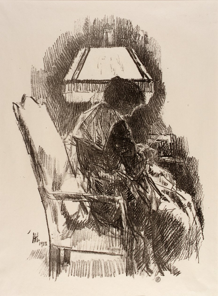 Mrs. Hassam, Knitting av Childe Hassam