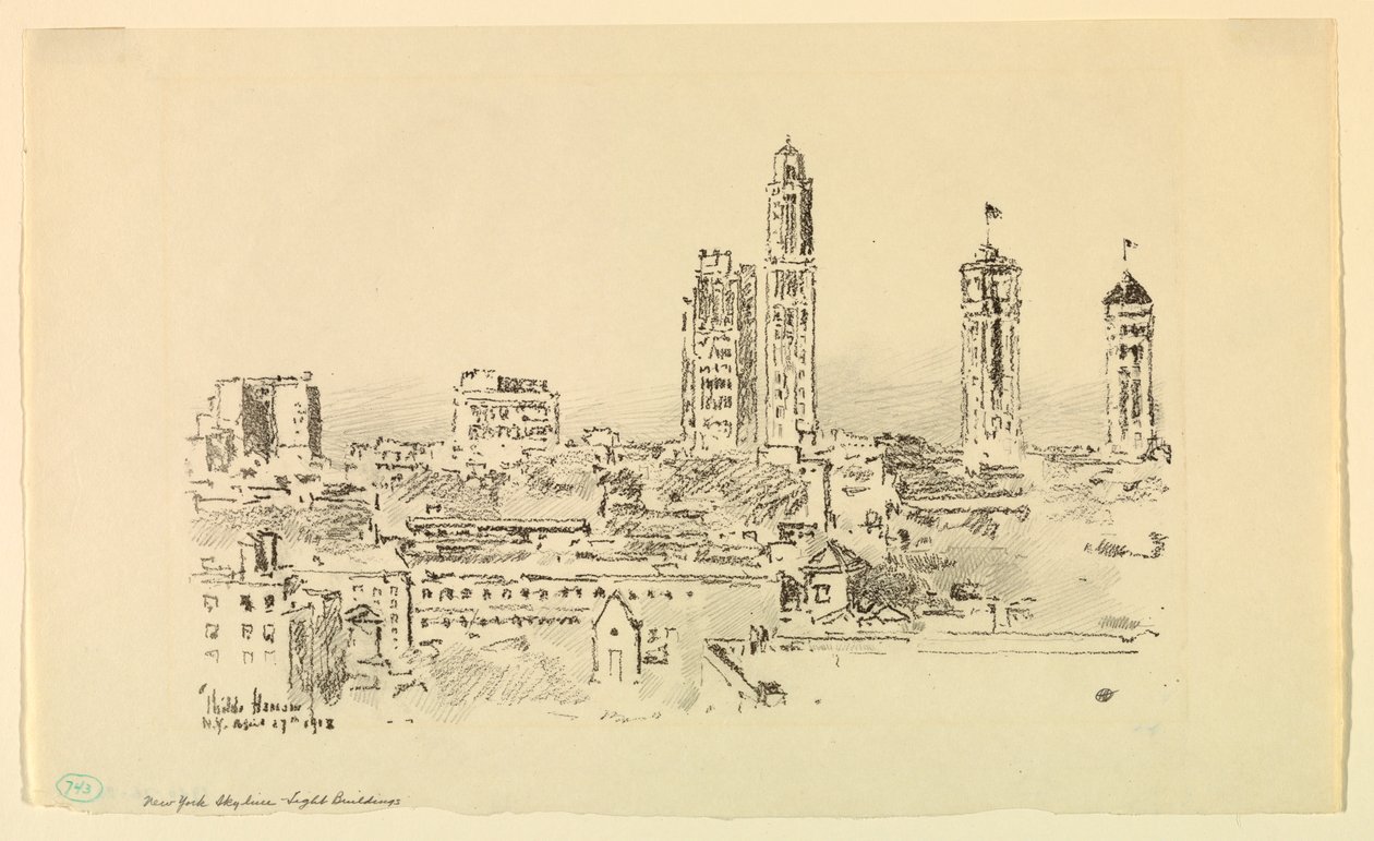 New York Skyline – lätta byggnader av Childe Hassam