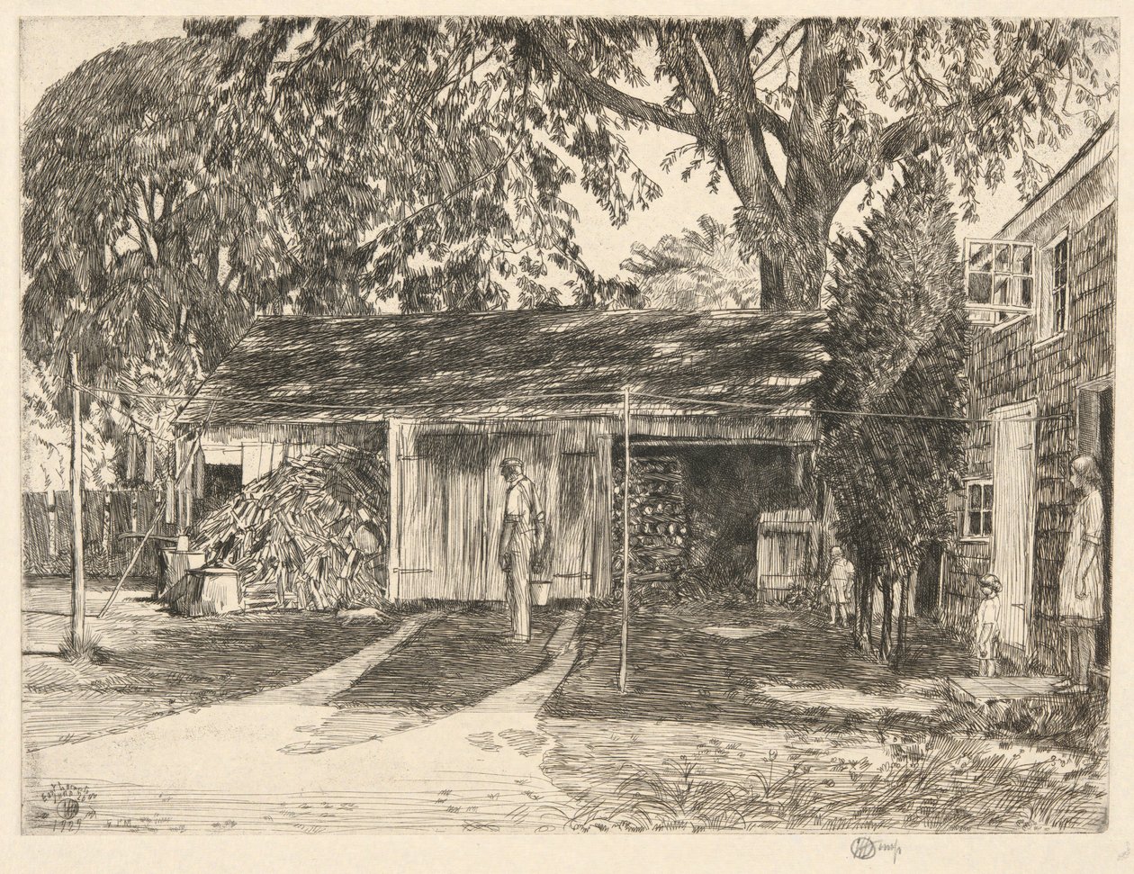 Old Woodshed, Easthampton, 1929 av Childe Hassam