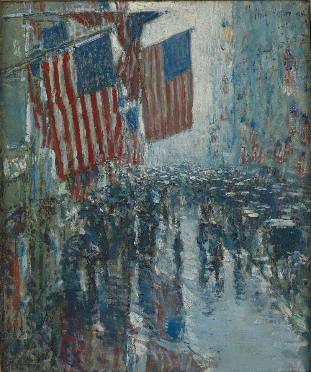 Regnig dag, Fifth Avenue av Childe Hassam