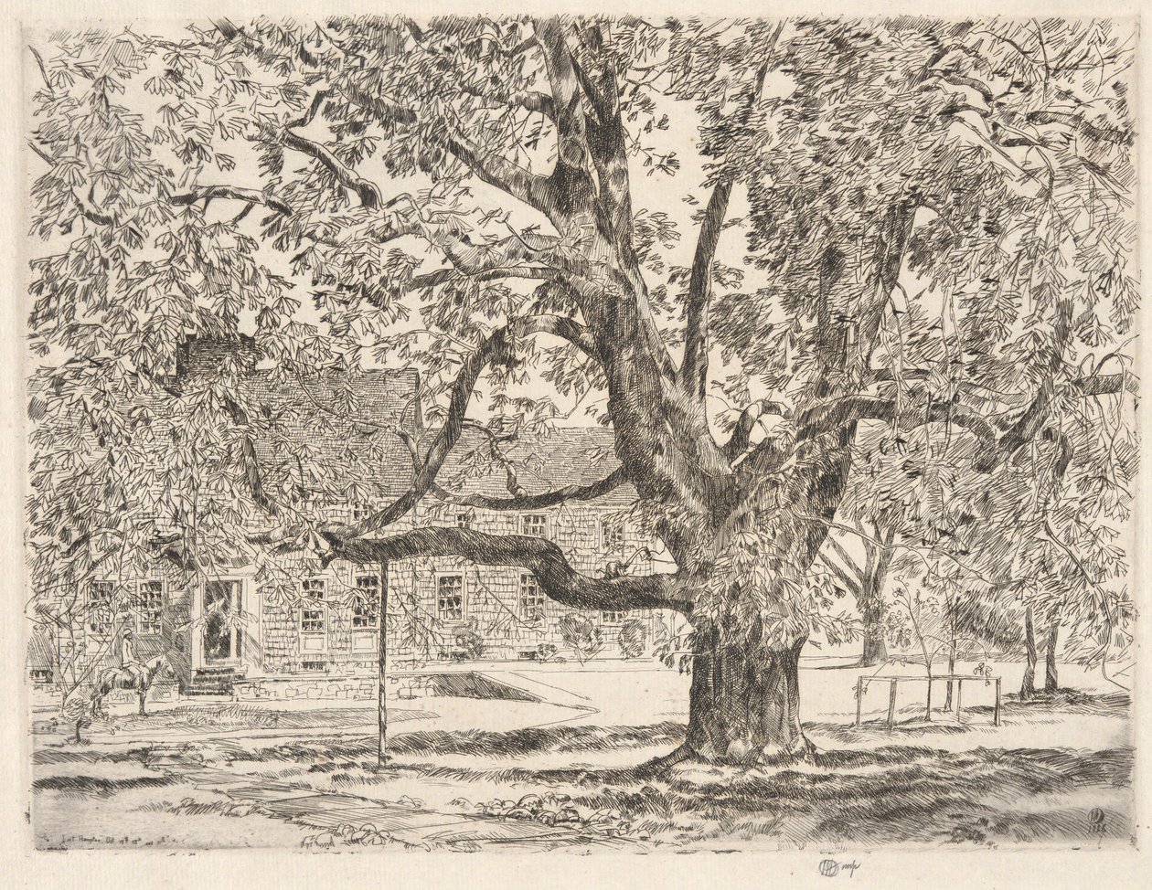 The Big Horse Chestnut Tree, Easthampton av Childe Hassam