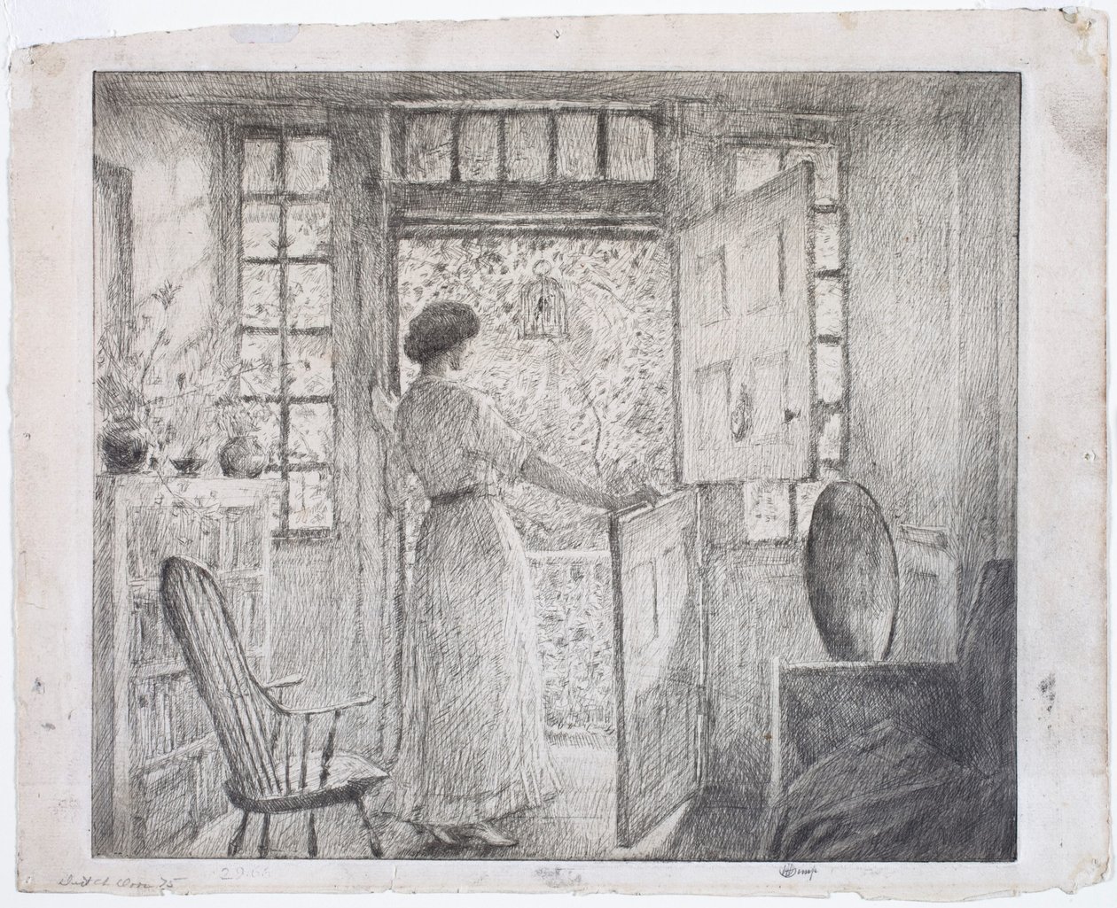 Den holländska dörren (recto), den grekiska dansen (verso) av Childe Hassam