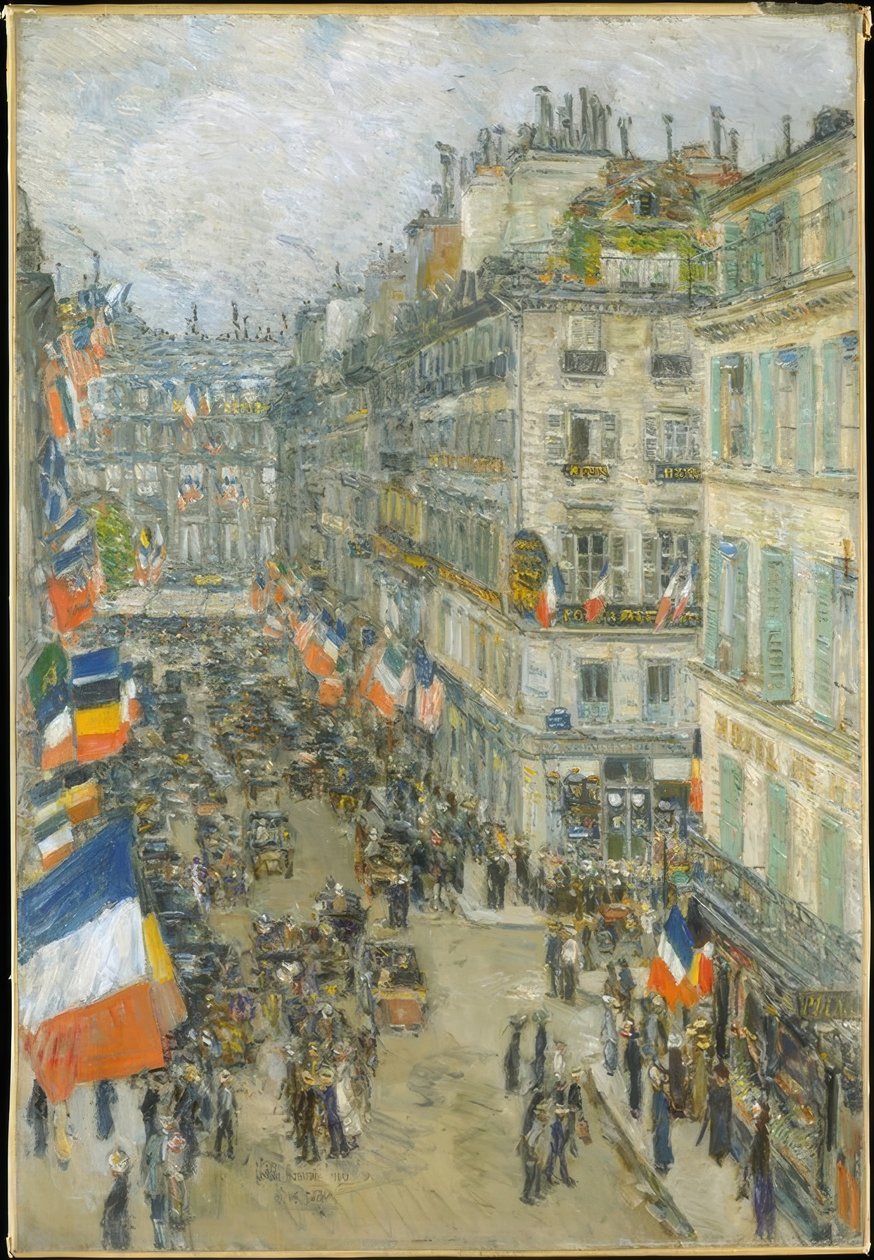 Fjortonde juli, Rue Daunou, 1910 av Childe Hassam