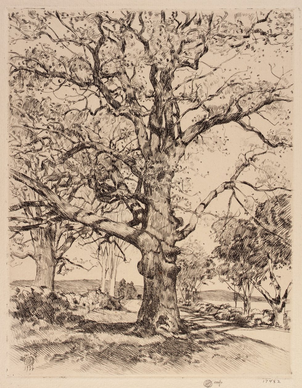 Wayside Inn Oaks på våren av Childe Hassam