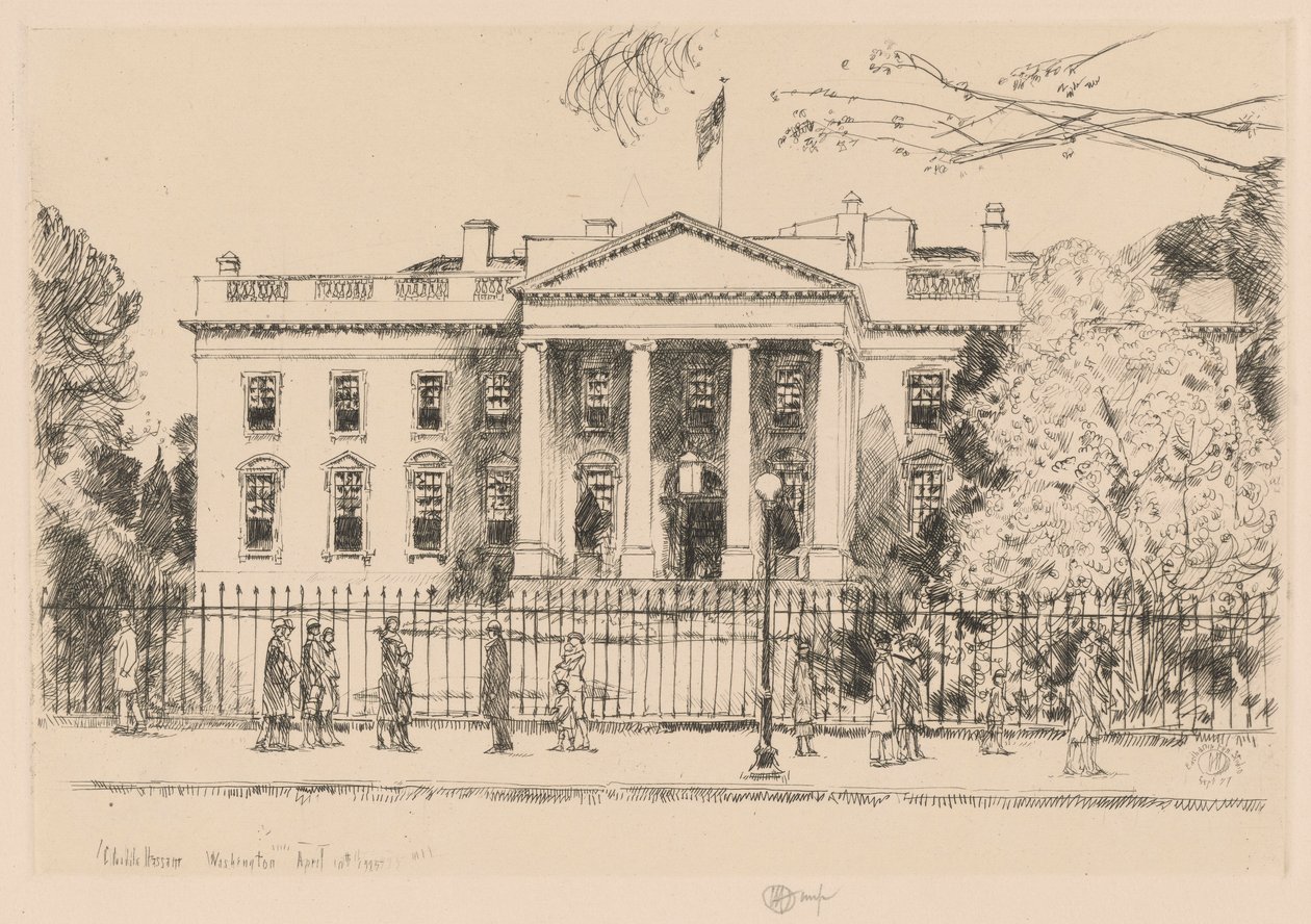 Vita huset, Washington, 1925 av Childe Hassam