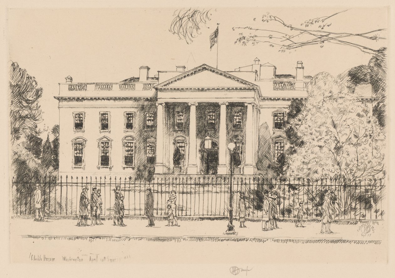 Vita huset, Washington, 1925 av Childe Hassam