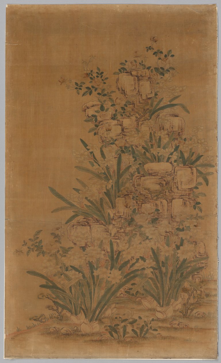 Kesi Panel: Rocks and Narcissus av China, Qing dynasty