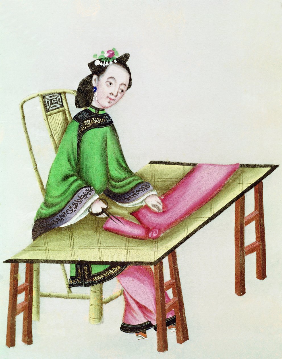 O se Fafine Saina e tipi ie, Qianlong Period (1736-96) salu av Chinese School