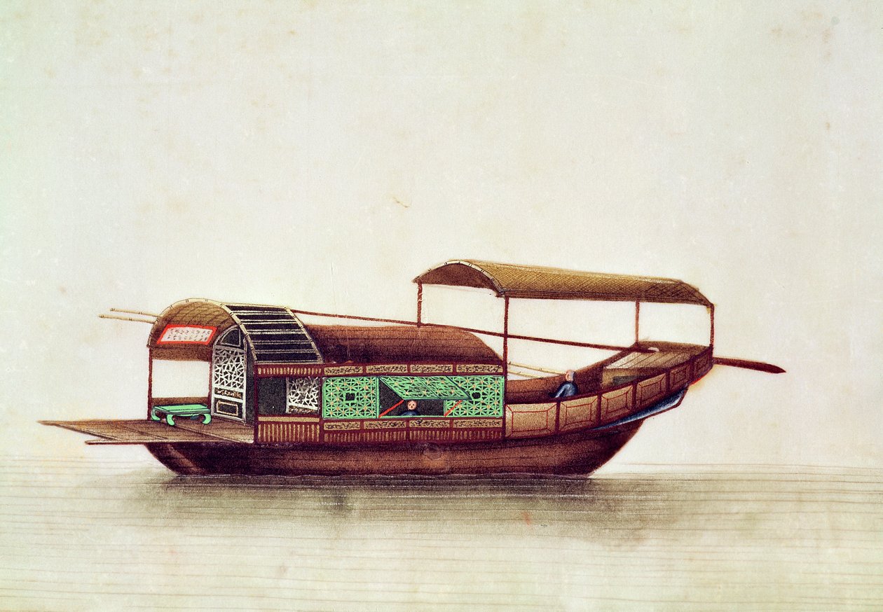 A Sampan, Qianlong Period (1736-96) av Chinese School