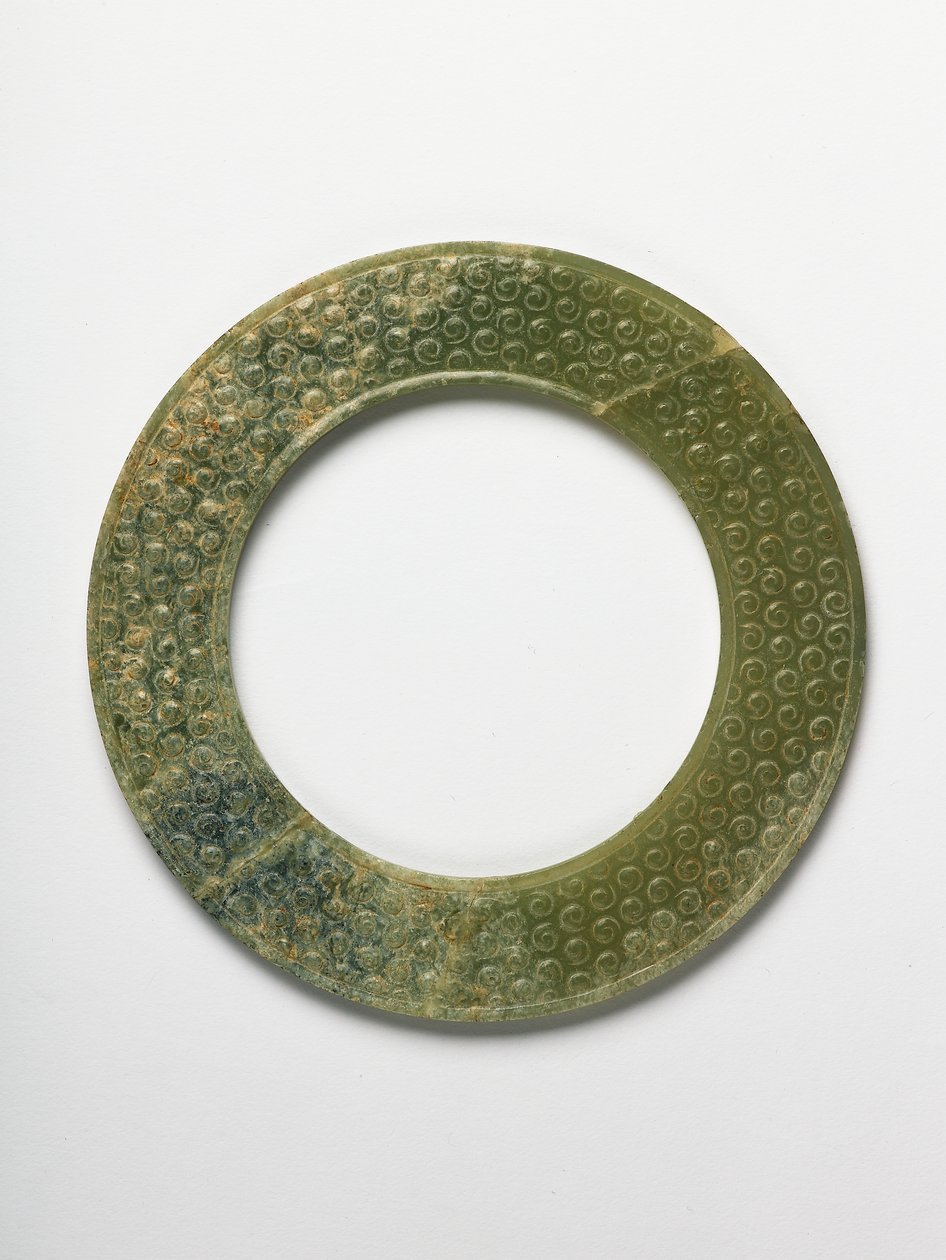 Ring, krigstiden, 4:e till 3:e århundradet f.Kr. (jade) av Chinese School