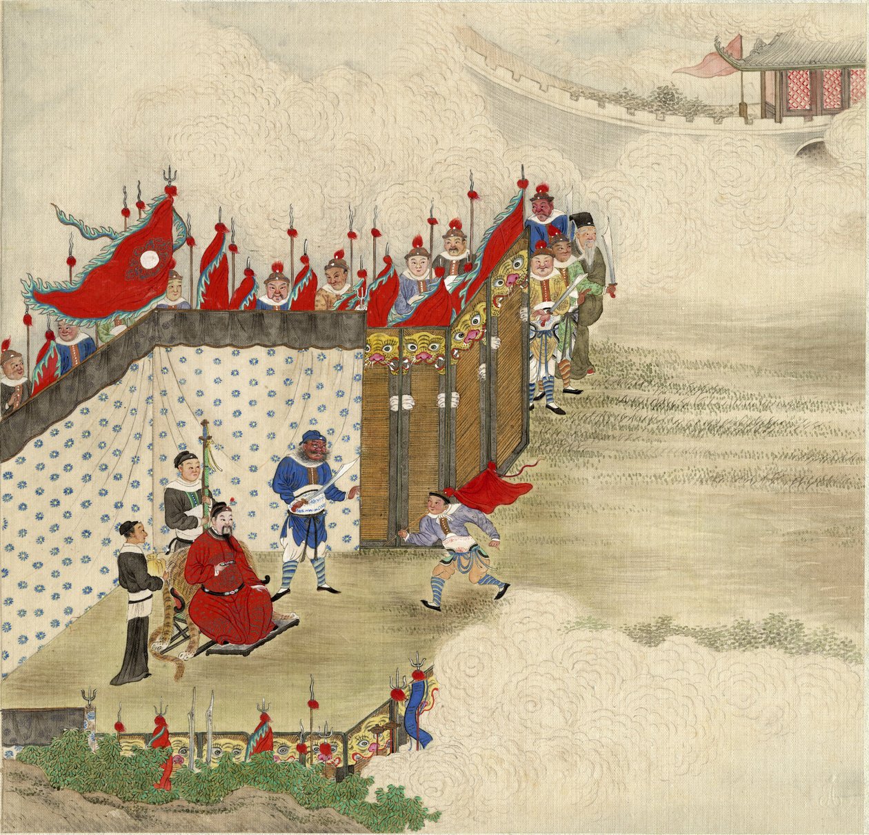 Kinesisk prins mottagande kurir, ca 1820 av Chinese Master