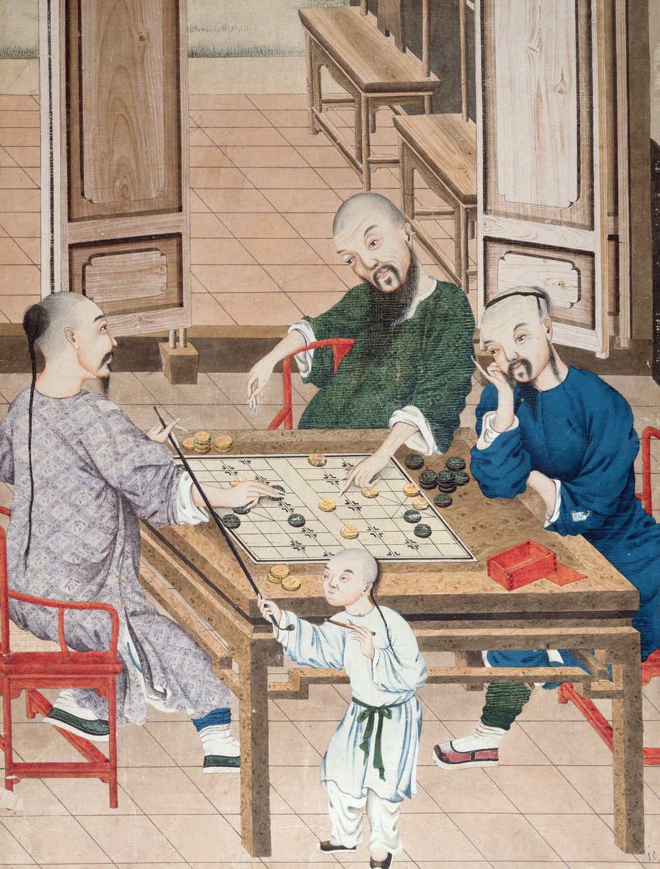 Ett strategispel i Kina, sent 1700-tal (wc på papper) av Chinese School