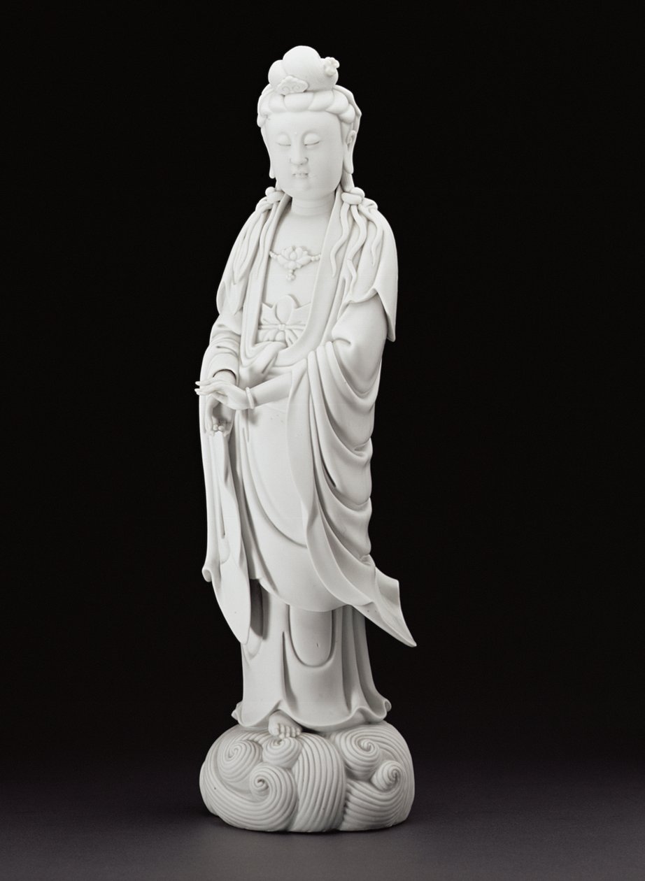 Blanc de Chine figur av Guanyin, ca 1800 (porslin) av Chinese School