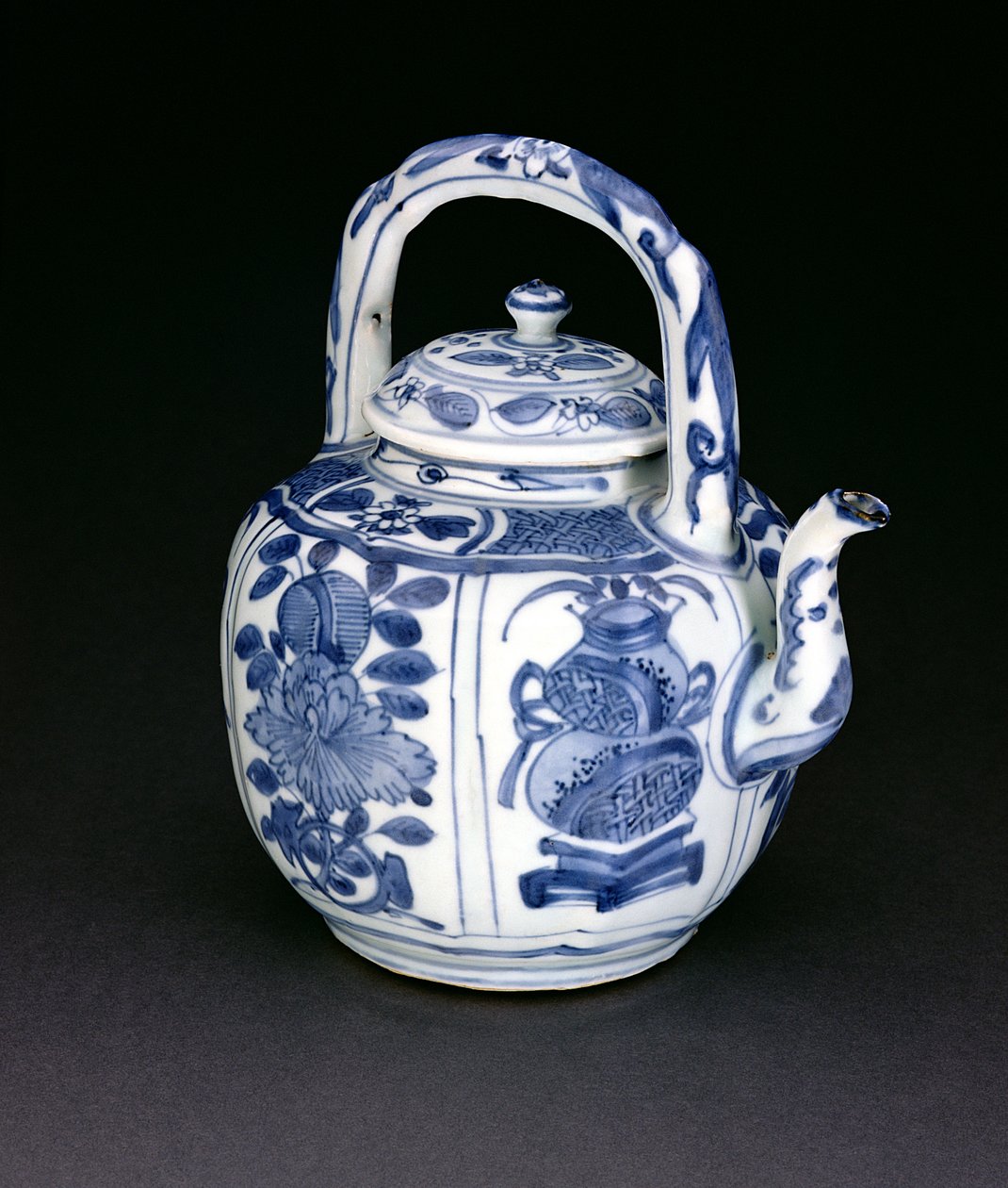 Blå och vit kraakvinkruka, Wanli, 1590-1610 (porslin) av Chinese School