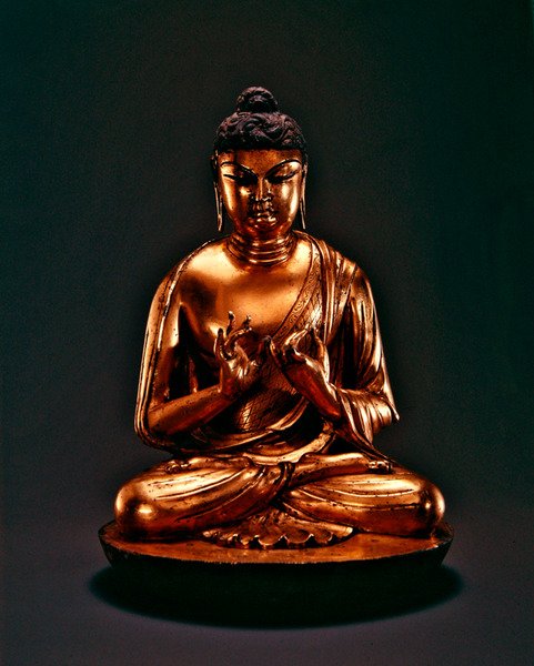 Buddha Vairocana (Dari), Tangdynastin (618-907), tidigt 800-tal (förgylld blybrons) av Chinese School