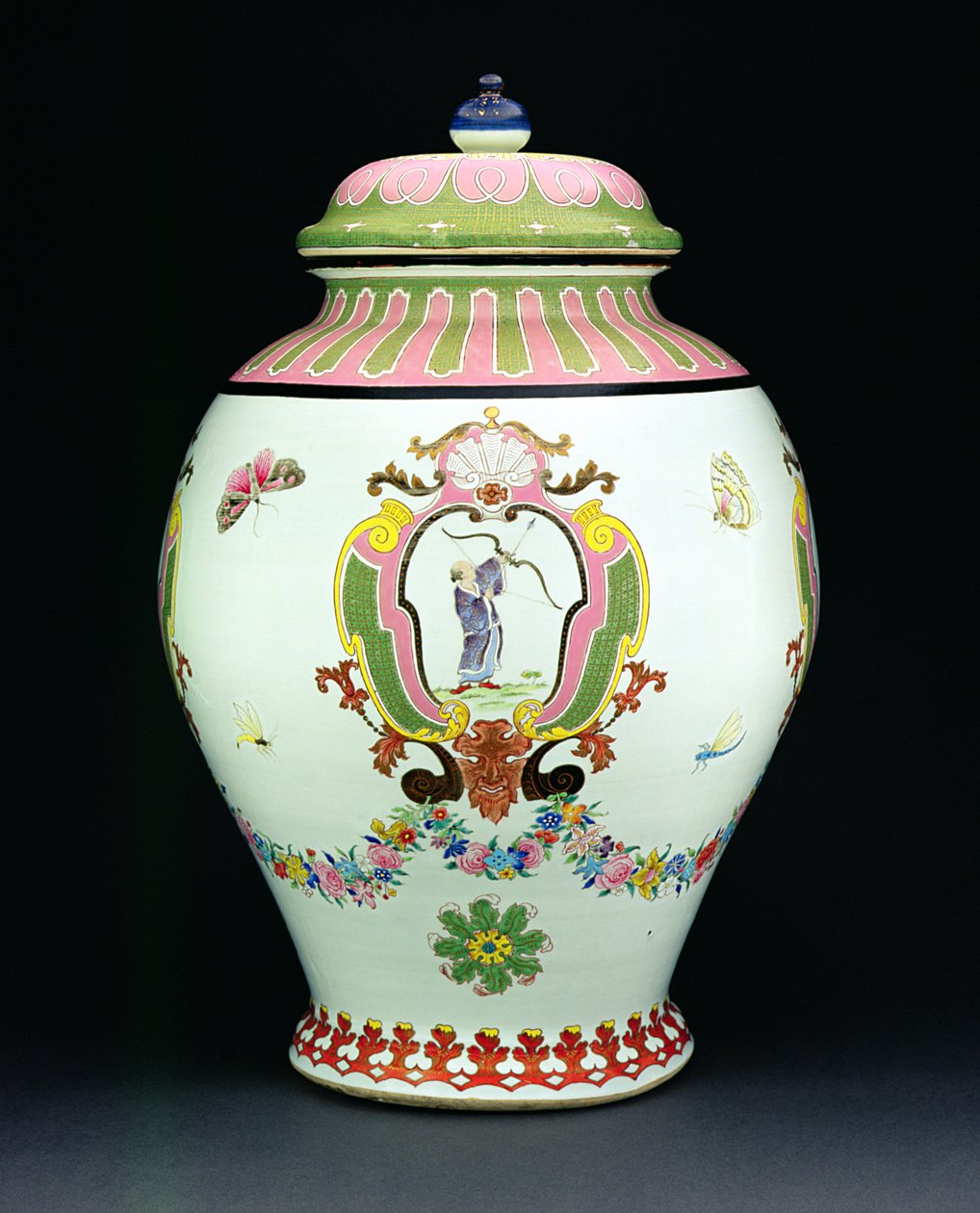 Cistern målad med design av Cornelis Pronk (1691-1759) c.1730 (porslin) (se 206565 för handfat) av Chinese School