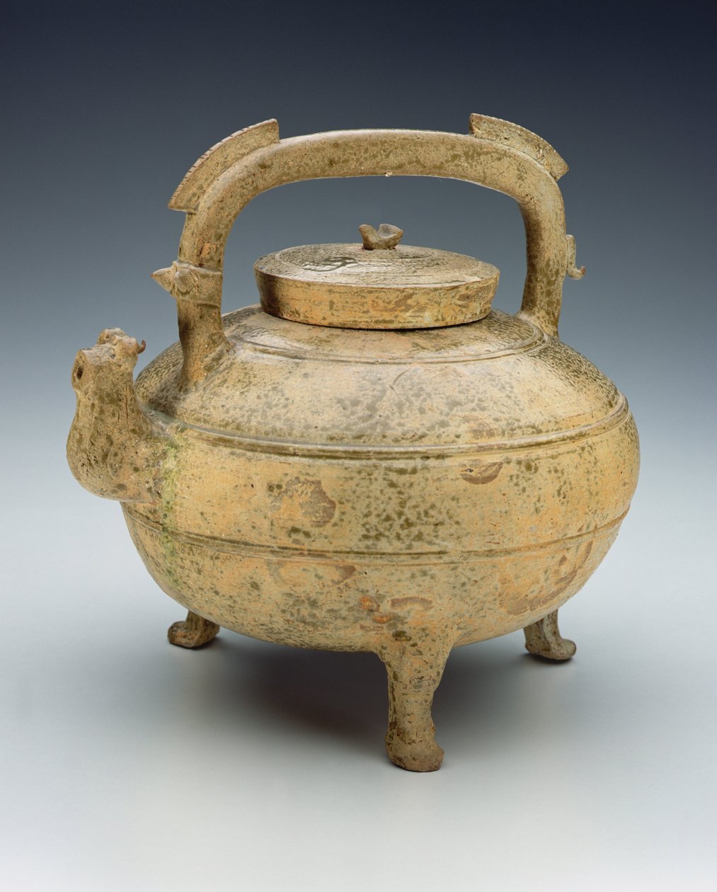 Glaserad keramikkokare, Warring States period, 1027-220BC (keramik) av Chinese School