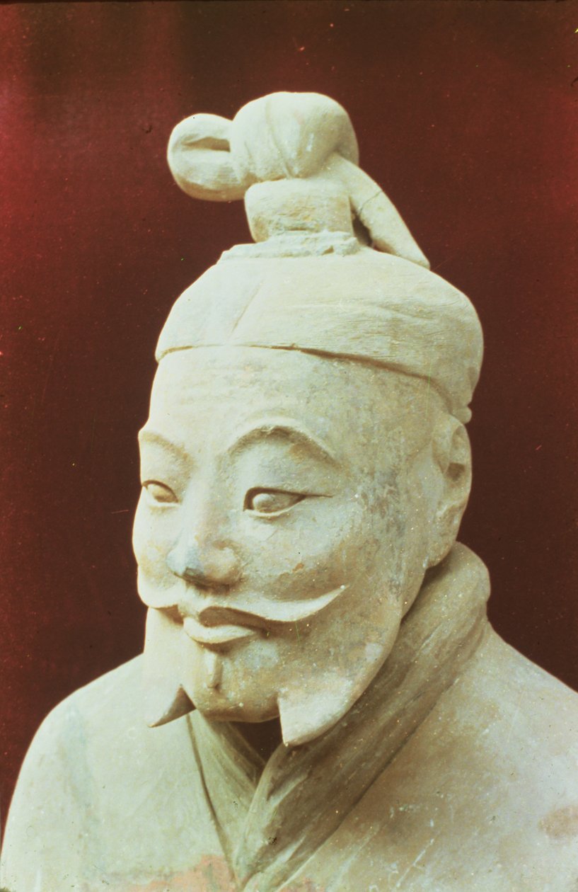 Chef för en krigare, Terracotta Army, Qin-dynastin, 210 f.Kr. (detalj) av Chinese School