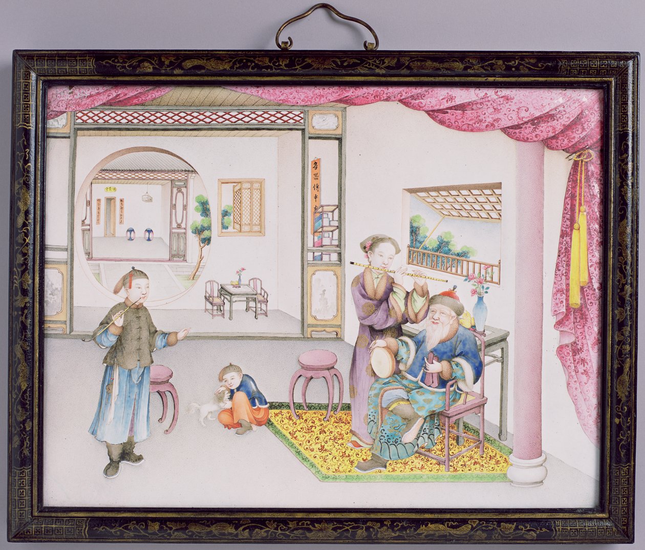 Imperial Canton panel, Qianlong period, 1736-95 (emalj repouse) (se 207219 för par) av Chinese School