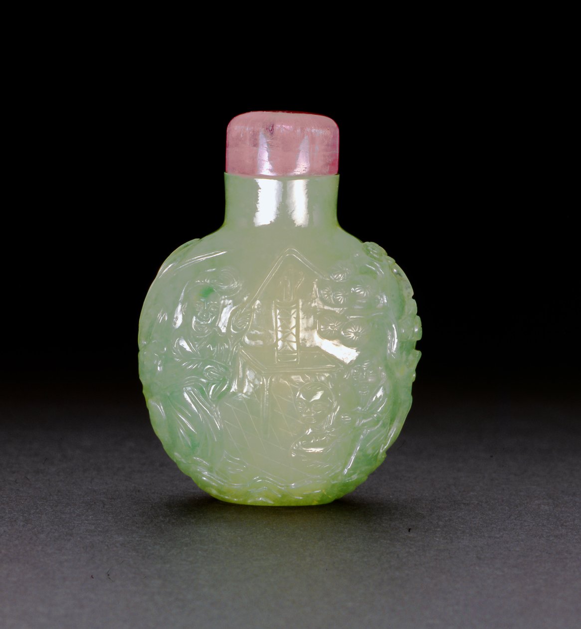 Jadeit snusflaska, ca 1780-1850 (jade) av Chinese School