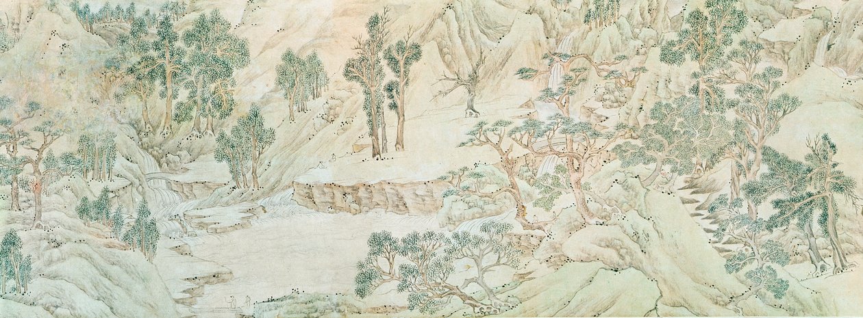 Landskap, Ming-dynastin (penna- och bläcktvätt på papper) av Chinese School