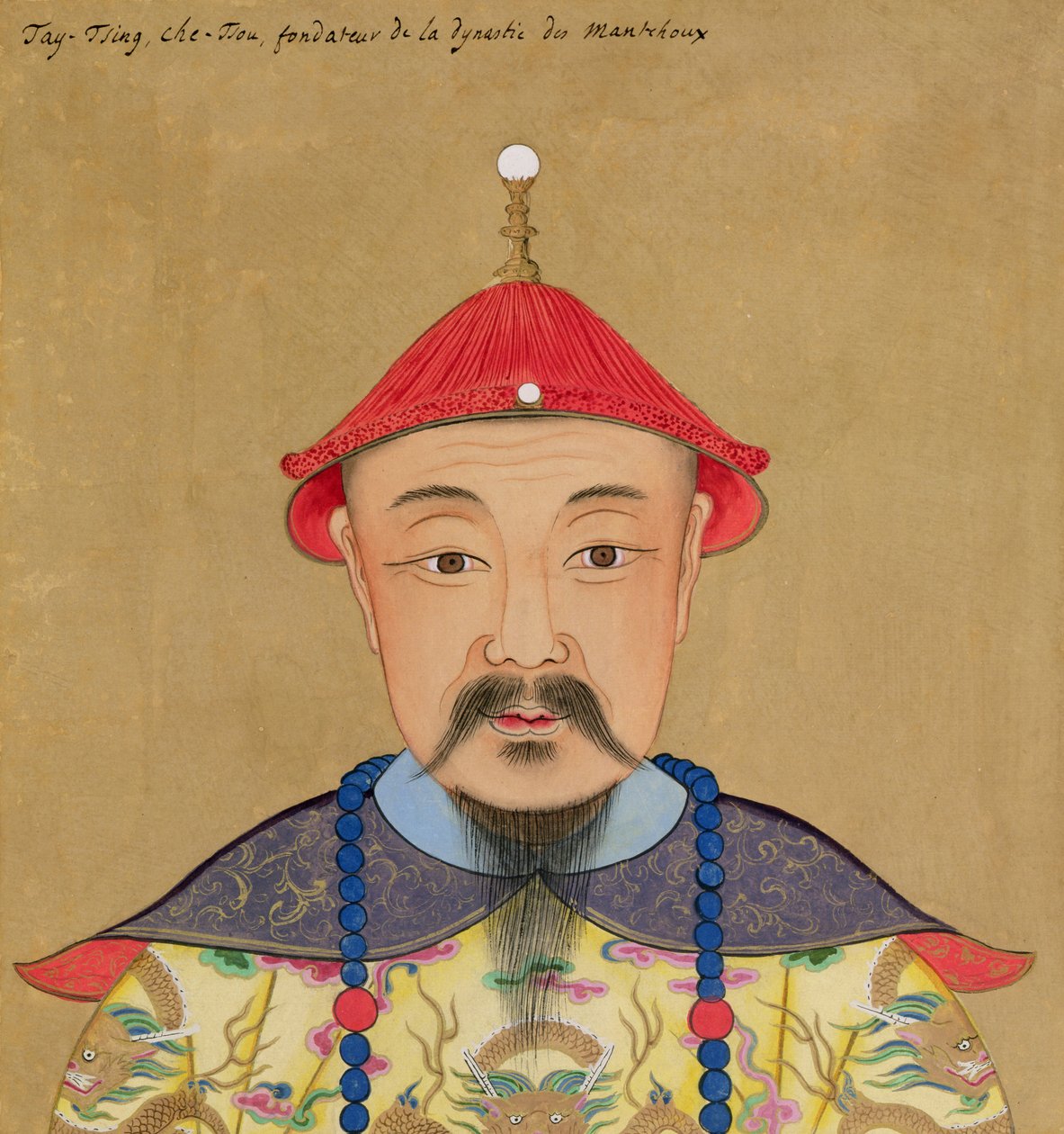 Porträtt av Ti Qing Che-Tsu (1638-61) av Chinese School