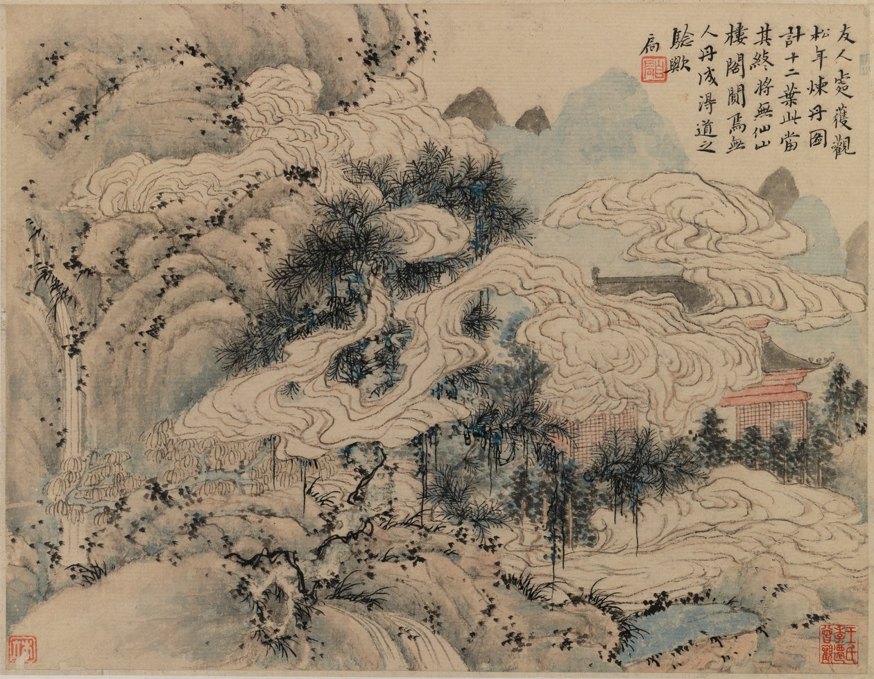 Förbereder livselixiret (bläck och färg på papper) av Chinese School